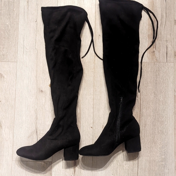 Over the Knee black dress boots, microfiber, size 37 - Picture 2 of 5